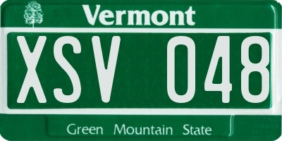VT license plate XSV048
