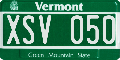 VT license plate XSV050
