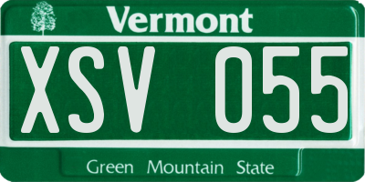 VT license plate XSV055