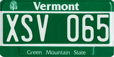 VT license plate XSV065