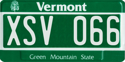 VT license plate XSV066