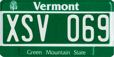 VT license plate XSV069
