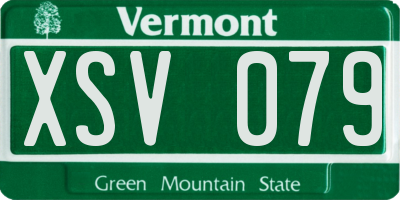 VT license plate XSV079