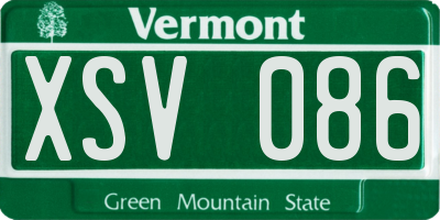 VT license plate XSV086