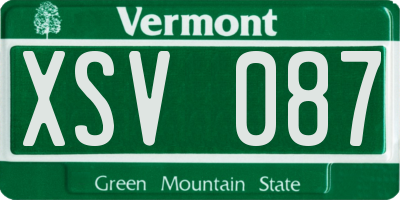 VT license plate XSV087