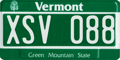 VT license plate XSV088