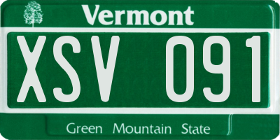 VT license plate XSV091