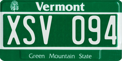 VT license plate XSV094