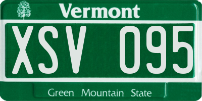 VT license plate XSV095