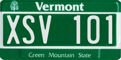 VT license plate XSV101