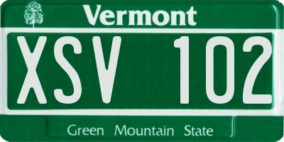 VT license plate XSV102