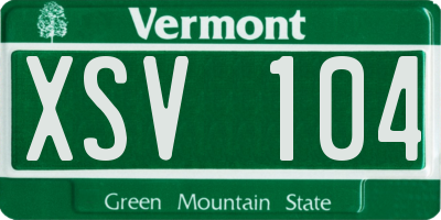 VT license plate XSV104