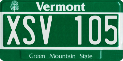 VT license plate XSV105
