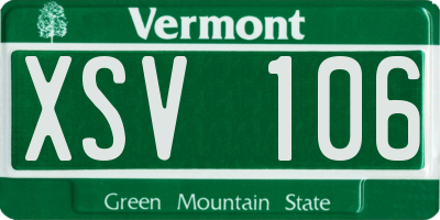 VT license plate XSV106