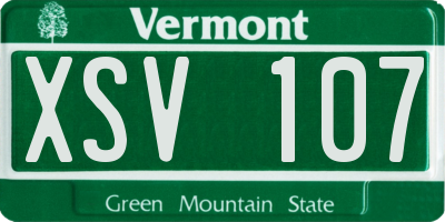 VT license plate XSV107