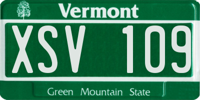 VT license plate XSV109