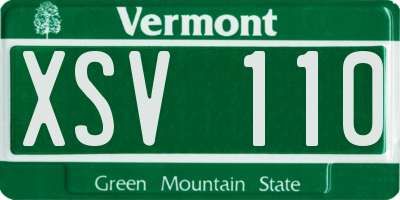 VT license plate XSV110