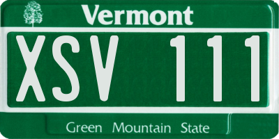VT license plate XSV111