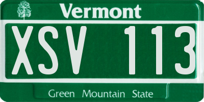 VT license plate XSV113
