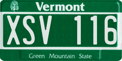 VT license plate XSV116