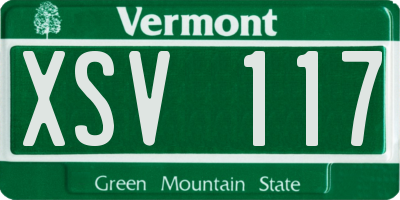 VT license plate XSV117