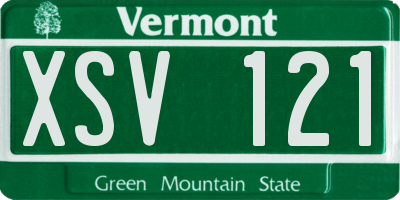 VT license plate XSV121