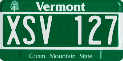 VT license plate XSV127