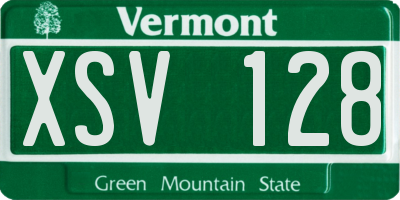 VT license plate XSV128