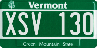 VT license plate XSV130