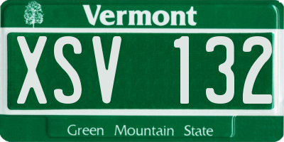 VT license plate XSV132
