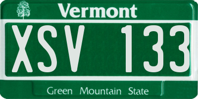 VT license plate XSV133