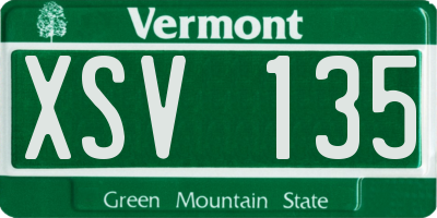 VT license plate XSV135