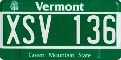 VT license plate XSV136