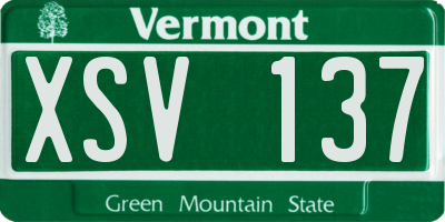 VT license plate XSV137