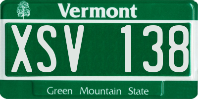 VT license plate XSV138