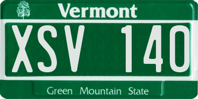 VT license plate XSV140