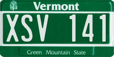 VT license plate XSV141