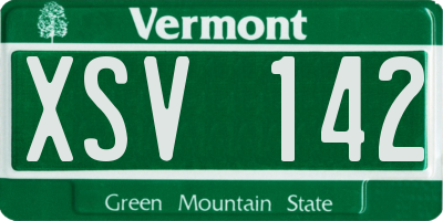 VT license plate XSV142