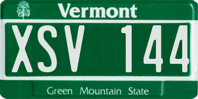 VT license plate XSV144
