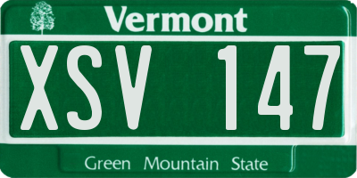 VT license plate XSV147