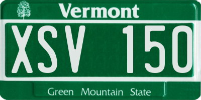 VT license plate XSV150
