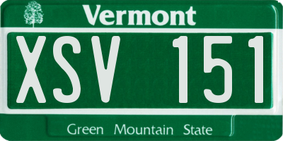VT license plate XSV151