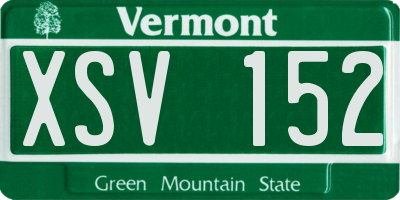 VT license plate XSV152