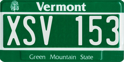 VT license plate XSV153