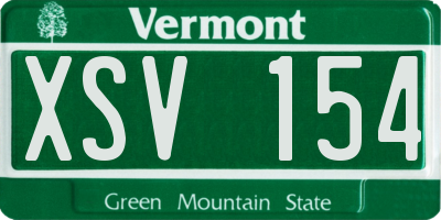 VT license plate XSV154
