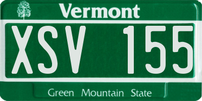 VT license plate XSV155