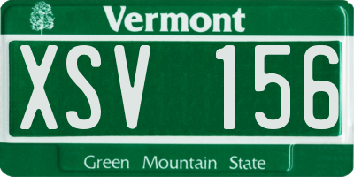 VT license plate XSV156