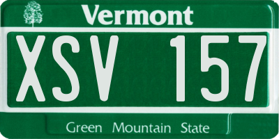 VT license plate XSV157