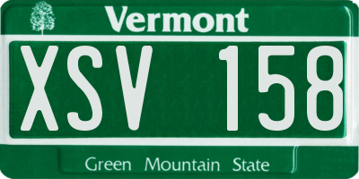 VT license plate XSV158