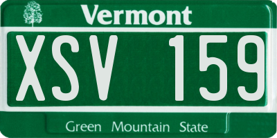 VT license plate XSV159